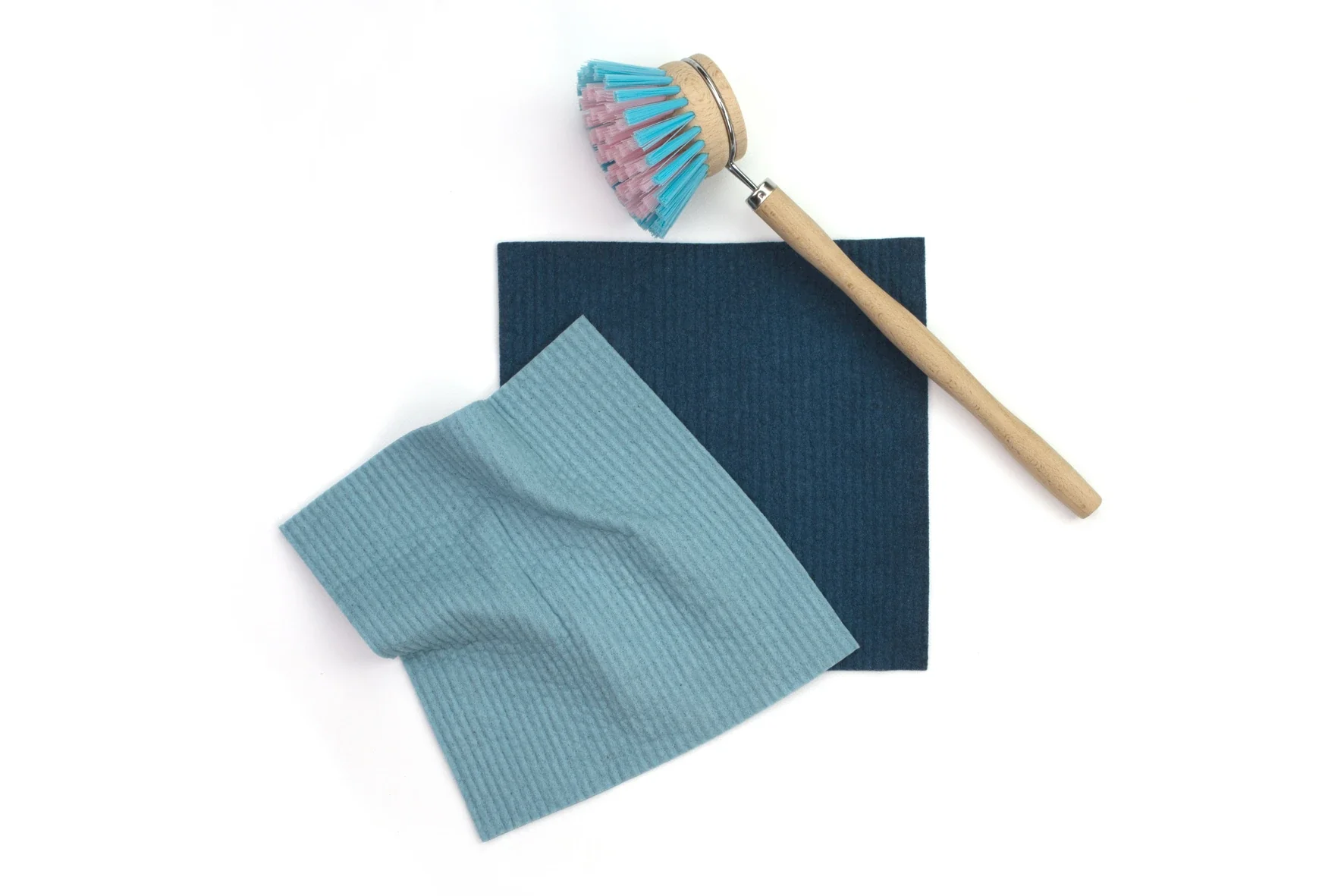 Retro Kitchen Organic Dyed 100% Biodegradable Dishcloth Set x2, Marine - Image 3