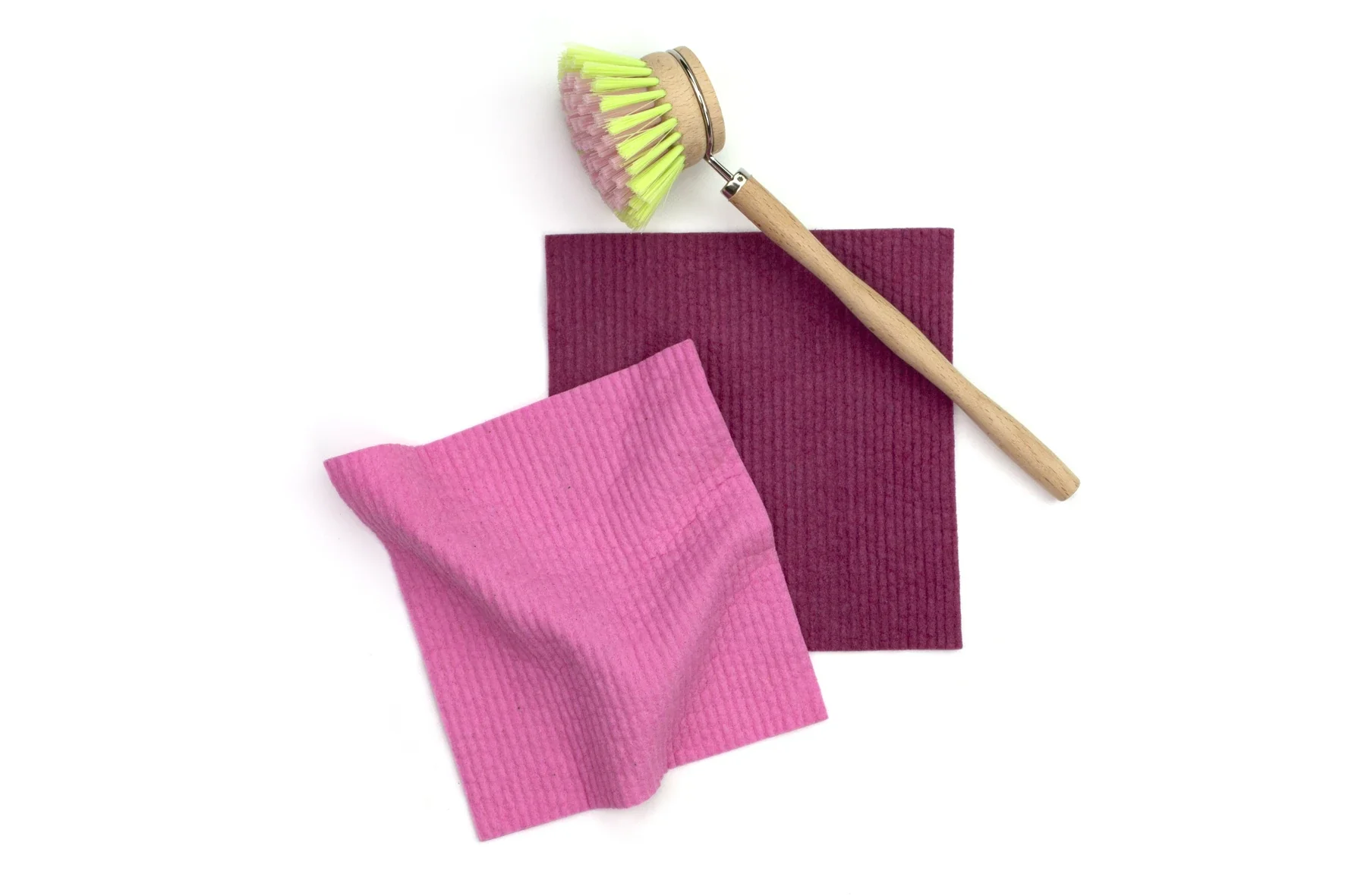 Retro Kitchen Organic Dyed 100% Biodegradable Dishcloth Set x2, Plum - Image 3