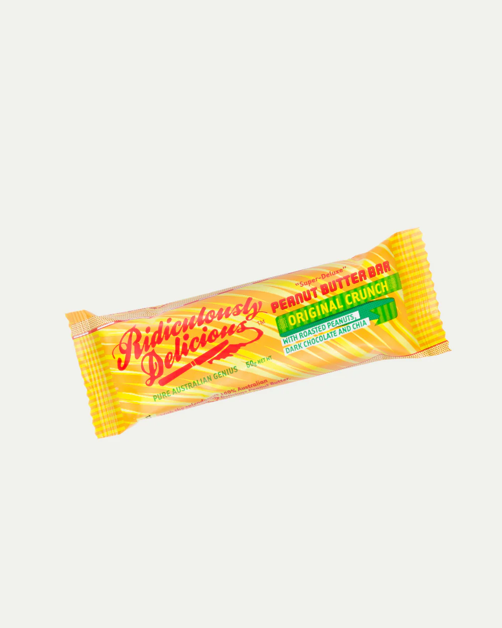 Ridiculously Delicious Super Deluxe Peanut Butter Bar Single Bar 50g Or A Box of 12 Bars, Original Crunch Flavour