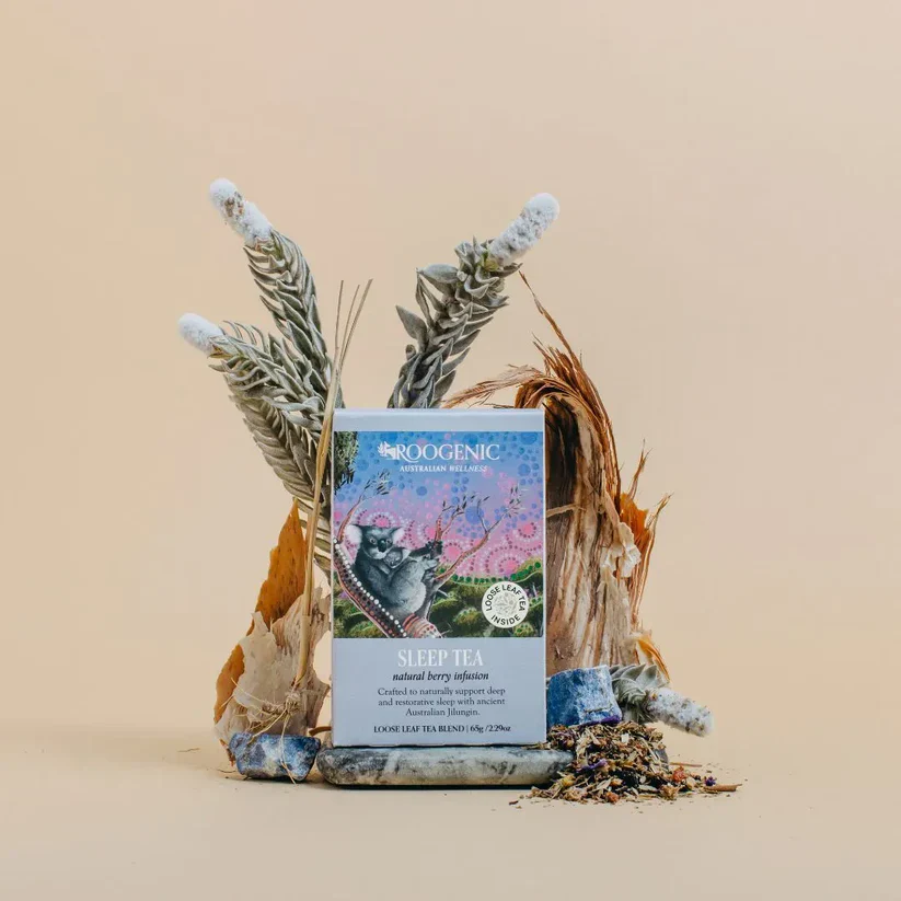 Roogenic Australian Wellness Sleep Tea Loose Leaf Tea Blend 65g, To Support Deep Sleep With A Natural Berry Infusion