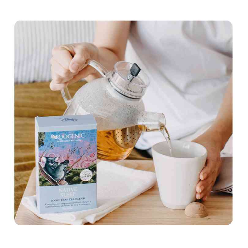 Roogenic Australian Wellness Sleep Tea Loose Leaf Tea Blend 65g, To Support Deep Sleep With A Natural Berry Infusion - Image 4