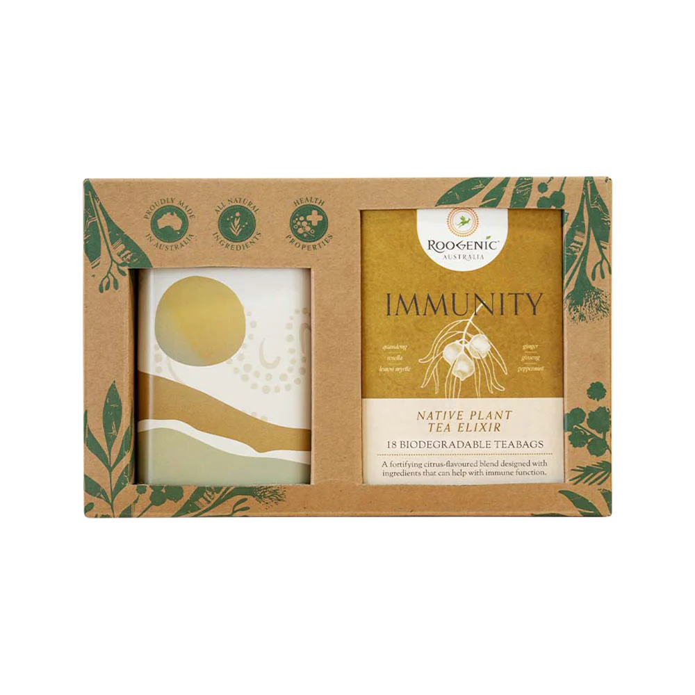 Roogenic Immunity Gift Box 18 Tea Bags + Wellness Tin, Native Immune Elixir