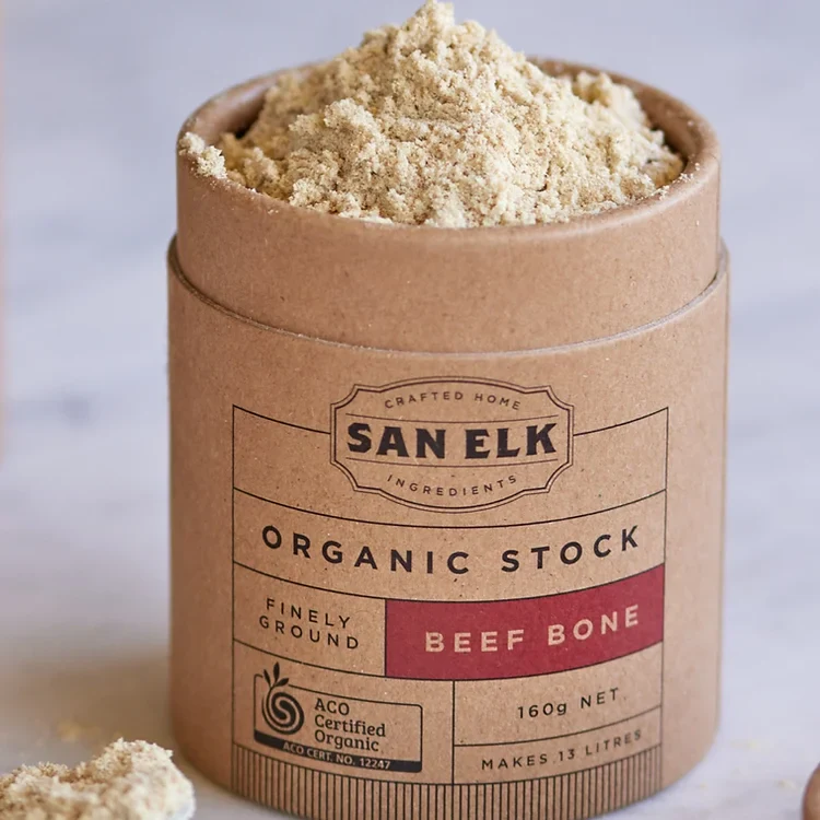 San Elk Beef Bone Stock 160g, Australian Certified Organic & Finely Ground