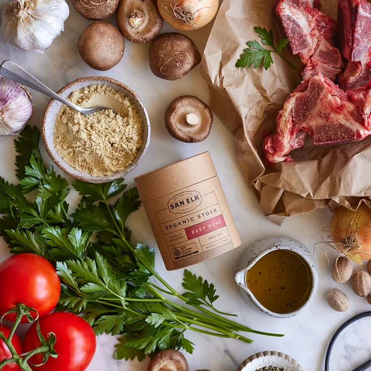 San Elk Beef Bone Stock 160g, Australian Certified Organic & Finely Ground - Image 2