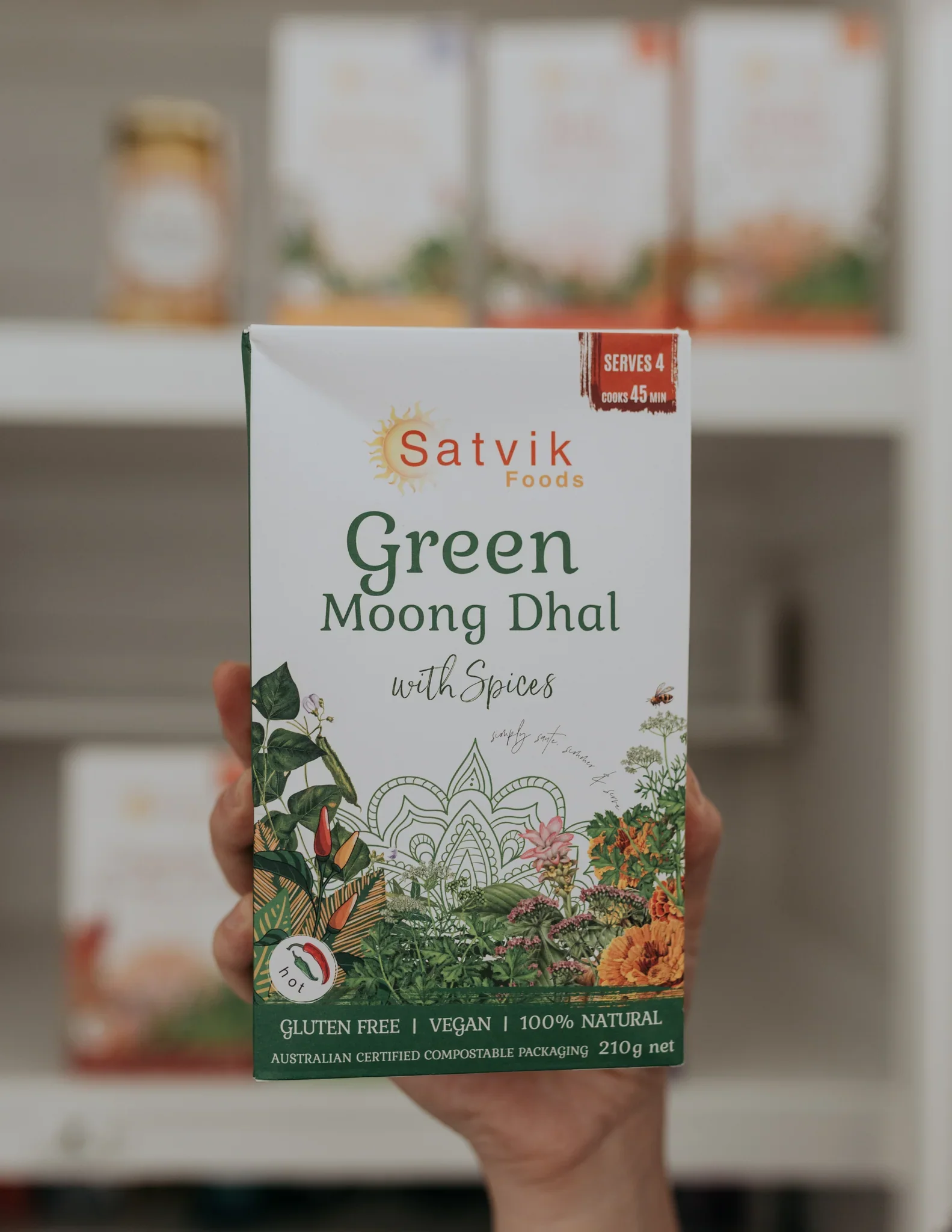 Satvik Foods Green Moong Dahl With Spices 210g, Nourish Your Body & Soul