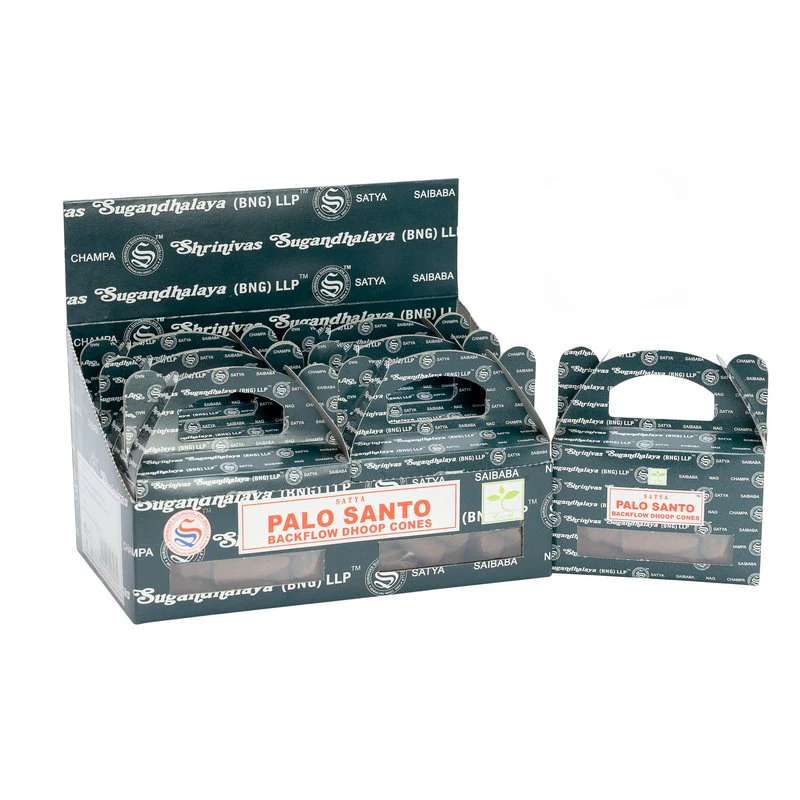 Satya Back Flow Palo Santo Dhoop Cones 24 Pack, Ideal For Meditation, Yoga & Stress Relief - Image 2