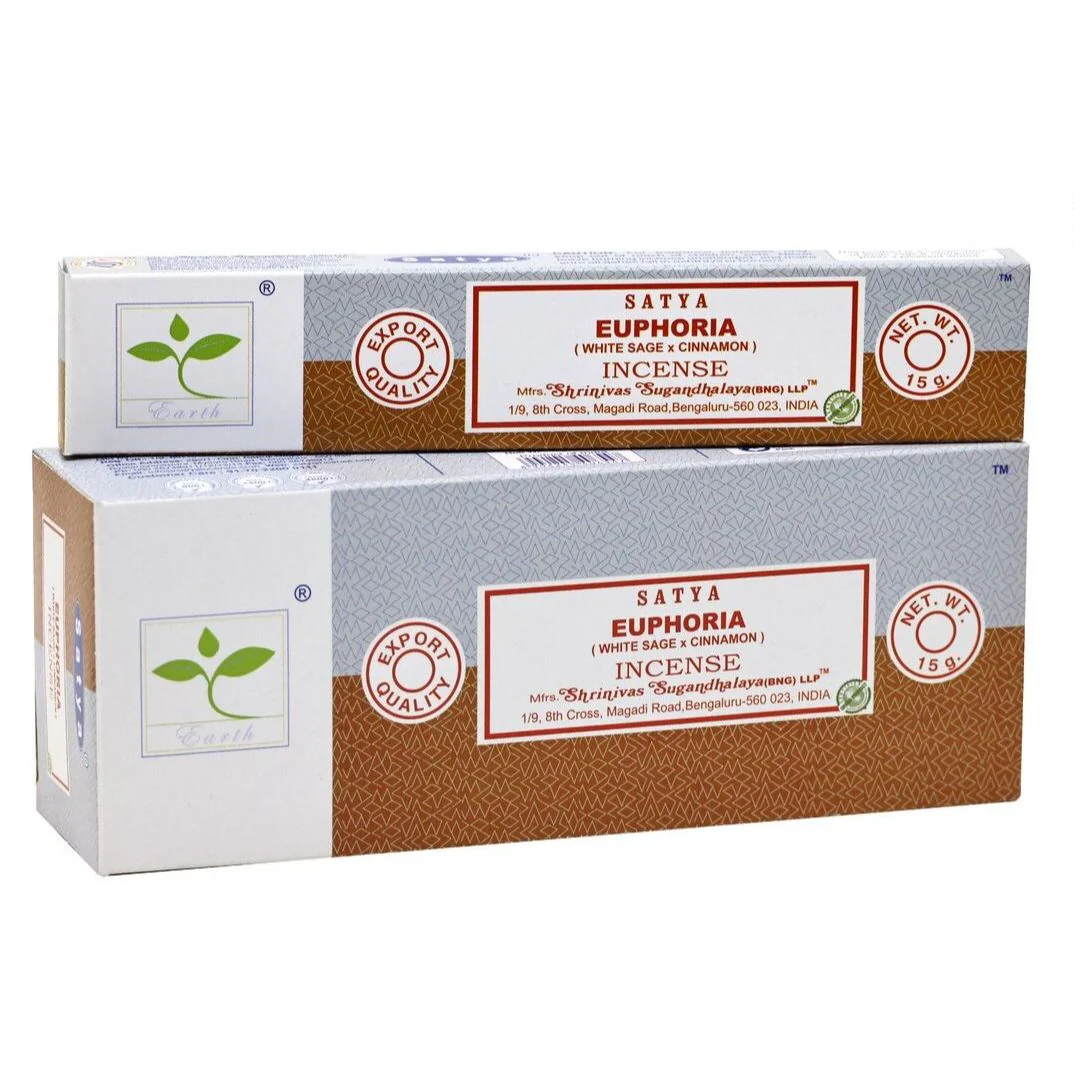Satya Earth Combination Series Euphoria Incense 15g, With White Sage & Cinnamon