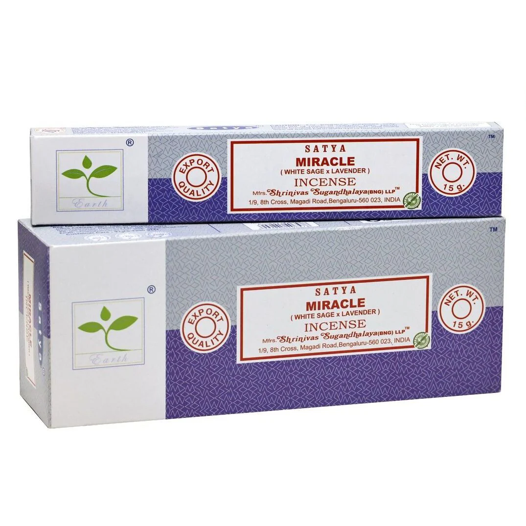 Satya Earth Combination Series Miracle Incense 15g, With White Sage & Lavendar