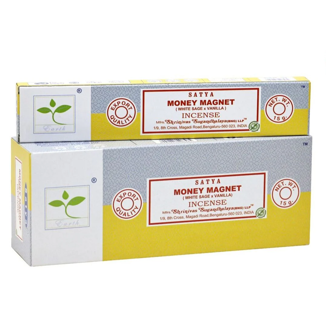 Satya Earth Combination Series Money Magnet Incense 15g, With White Sage & Vanilla