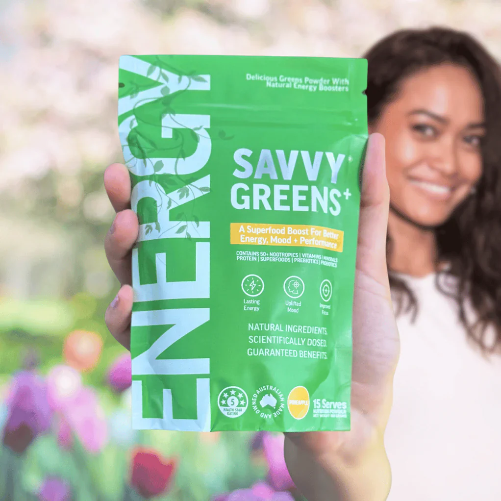 Savvy Greens+ For Energy 15 Serves, Tropical Punch Flavour - Image 3