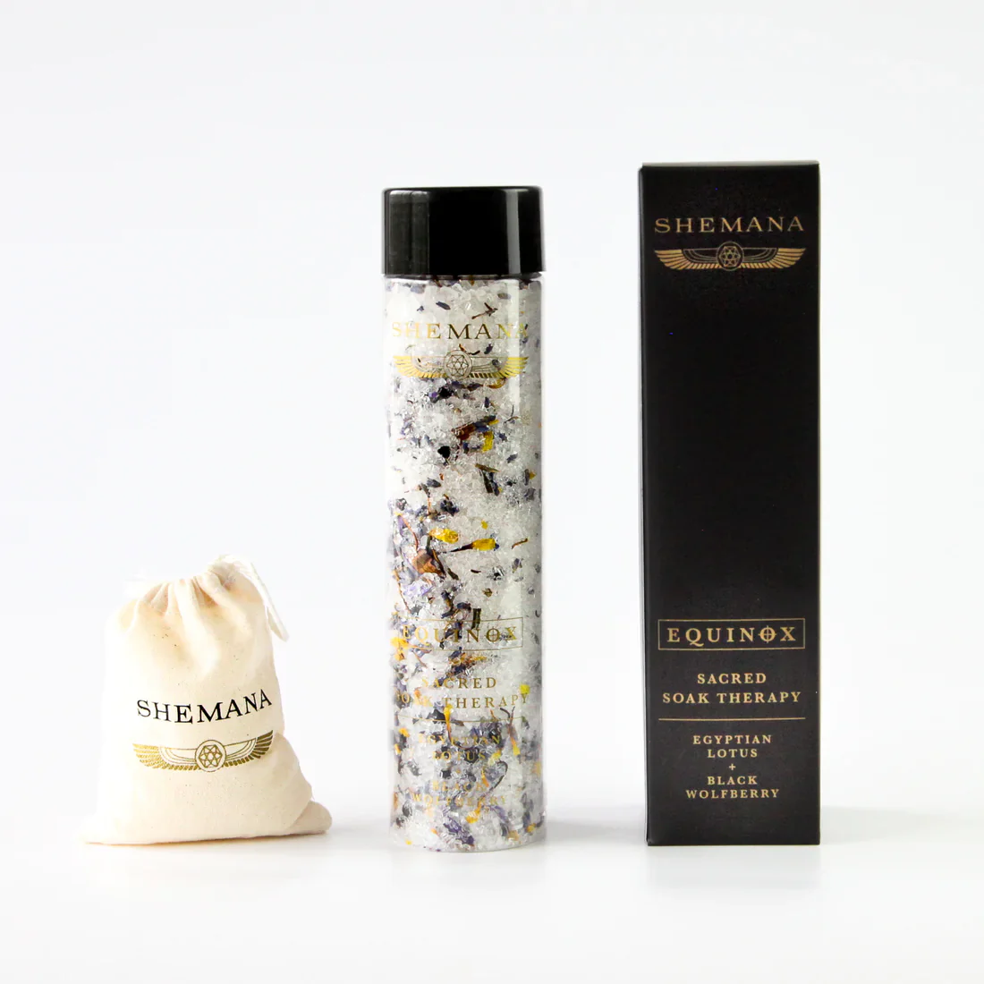 Shemana EQUINOX - Egyptian Lotus & Black Wolfberries Bath Salts 300g, Sacred Soak Therapy - Image 3