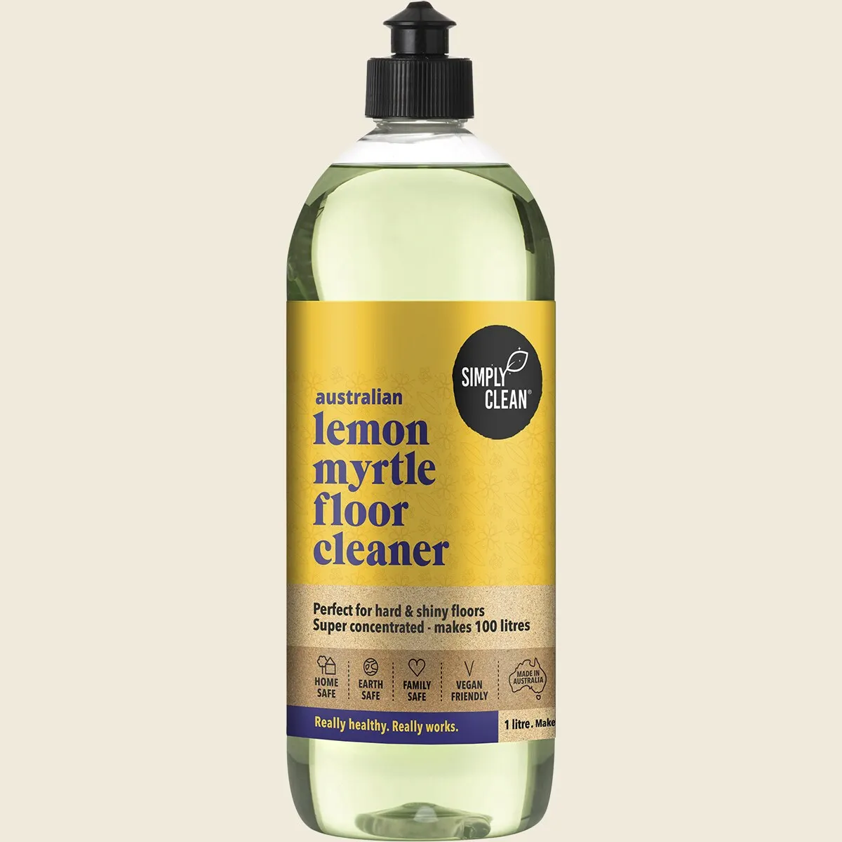 Simply Clean Floor Cleaner Lemon Myrtle 1L, Streak-Free Natural Shine