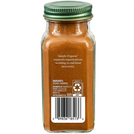Simply Organic Ground Cinnamon 69g, Glass Jar & Certified Organic - Image 2