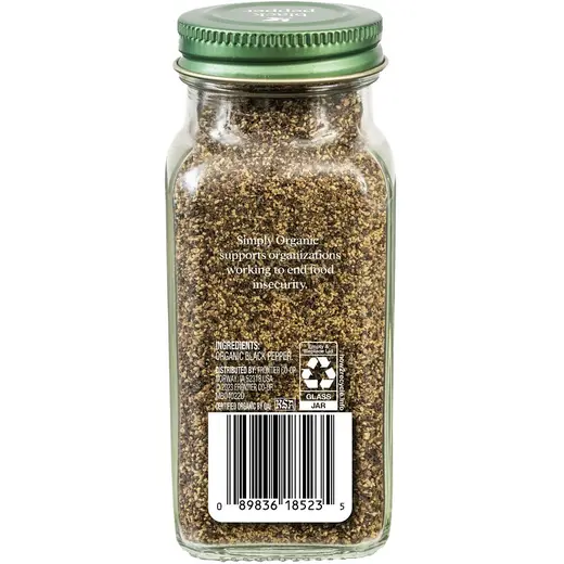 Simply Organic Black Pepper 65g, Medium Grind {Glass Jar} - Image 3