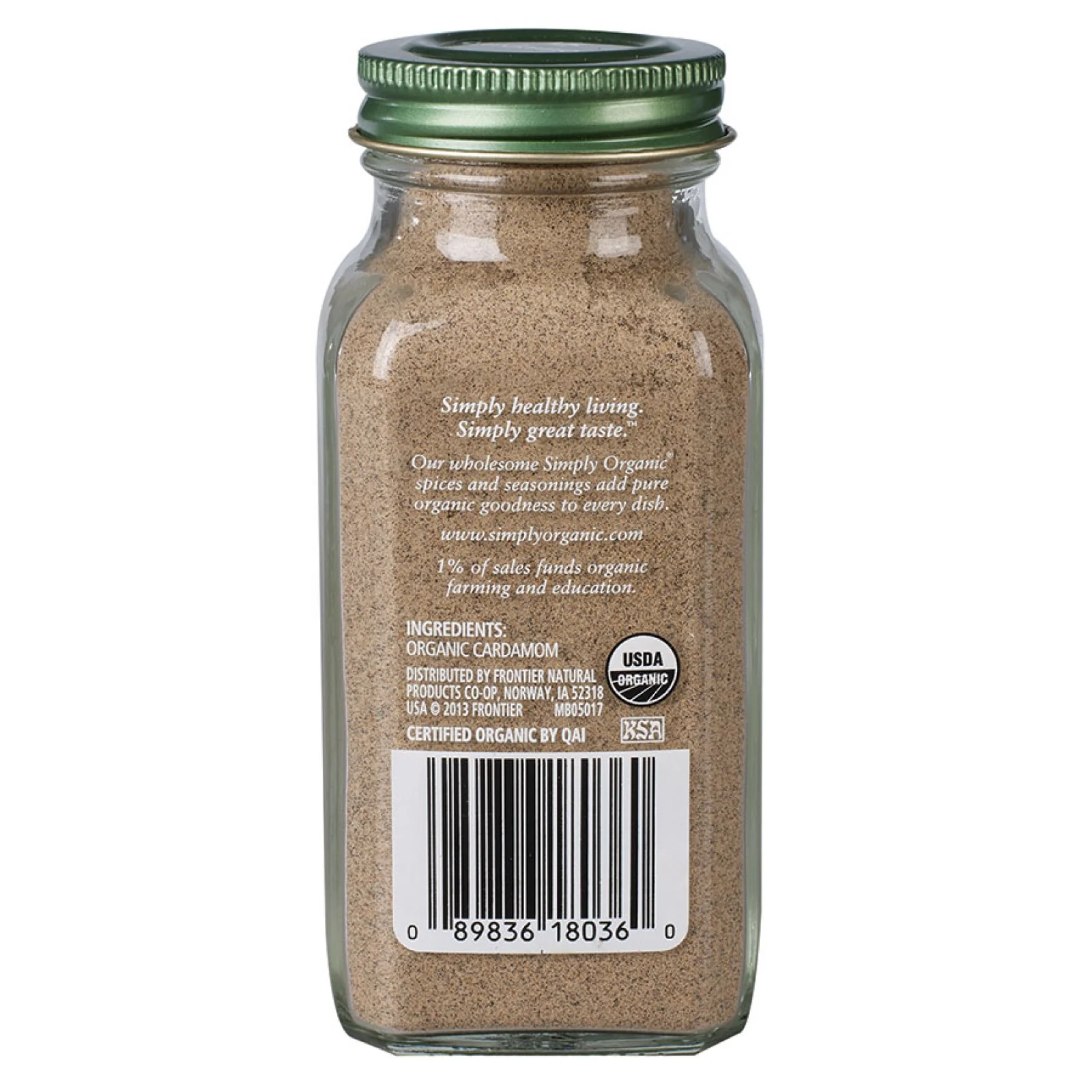 Simply Organic Cardamom 80g Ground (Glass Jar) - Image 2