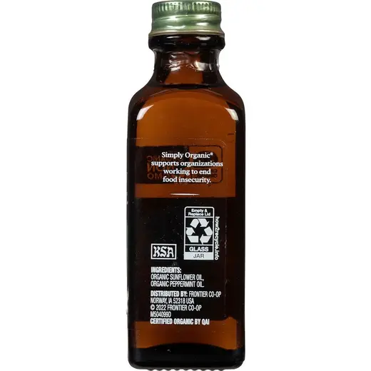 Simply Organic Peppermint Flavour 59mL, Certified Organic & In A Glass Bottle - Image 3