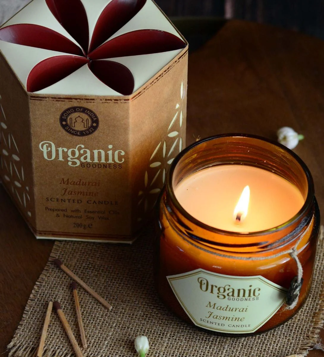 Song Of India Madurai Jasmine Candle 200g, Pure Floral Calm - Image 2