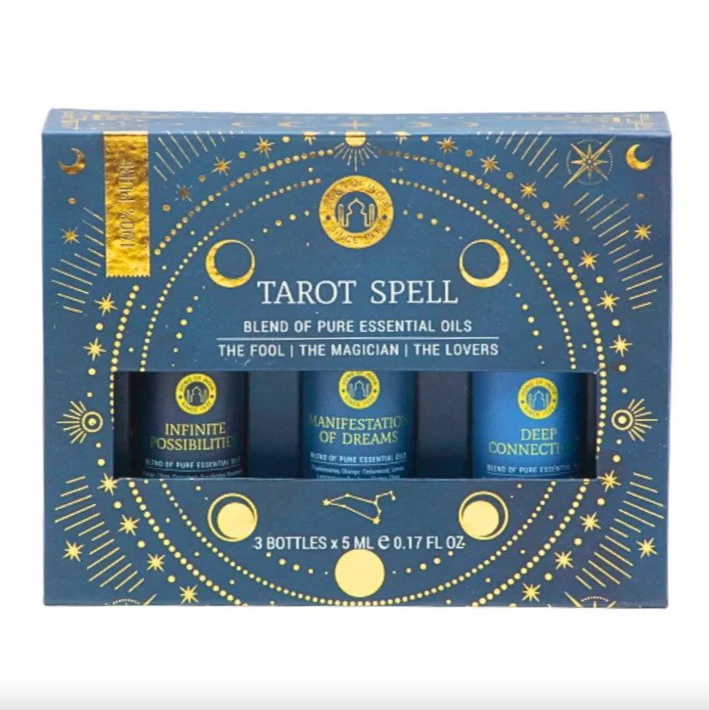 Song Of India Tarot Spell Essential Oil Set, 3 Bottles x 5mL Each