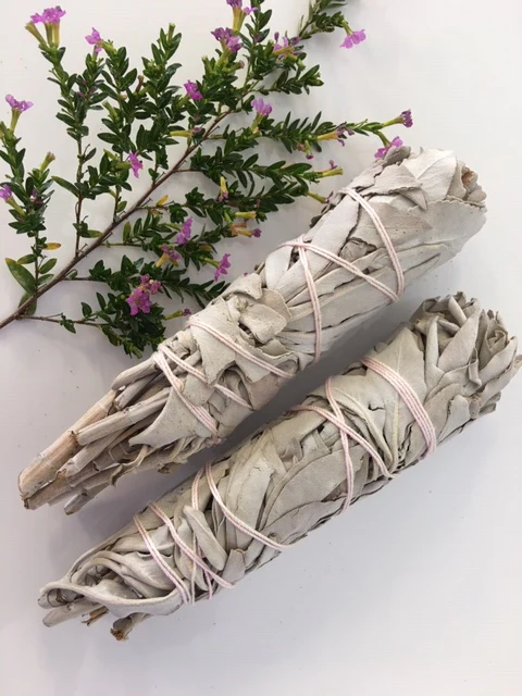 Spiritual Sky White Sage Smudge Sticks, 2 Pack 15cm Each USA White Sage