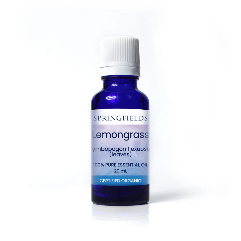 Springfields Aromatherapy Certified Organic Essential Oil; Lemongrass 10mL Or 20mL, Massage For Pain Relief - Image 2