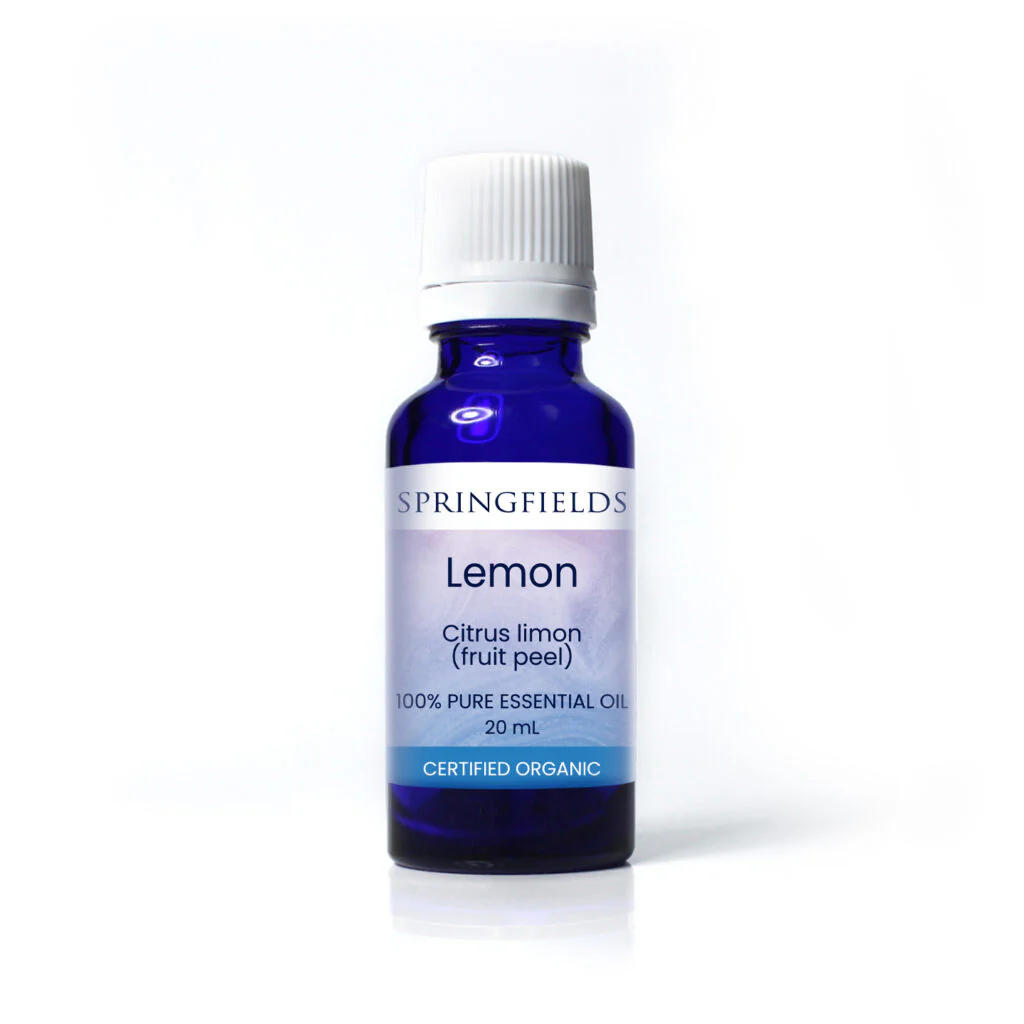 Springfields Aromatherapy Certified Organic Essential Oil; Lemon 10mL Or 20mL, Enhance Your Mood