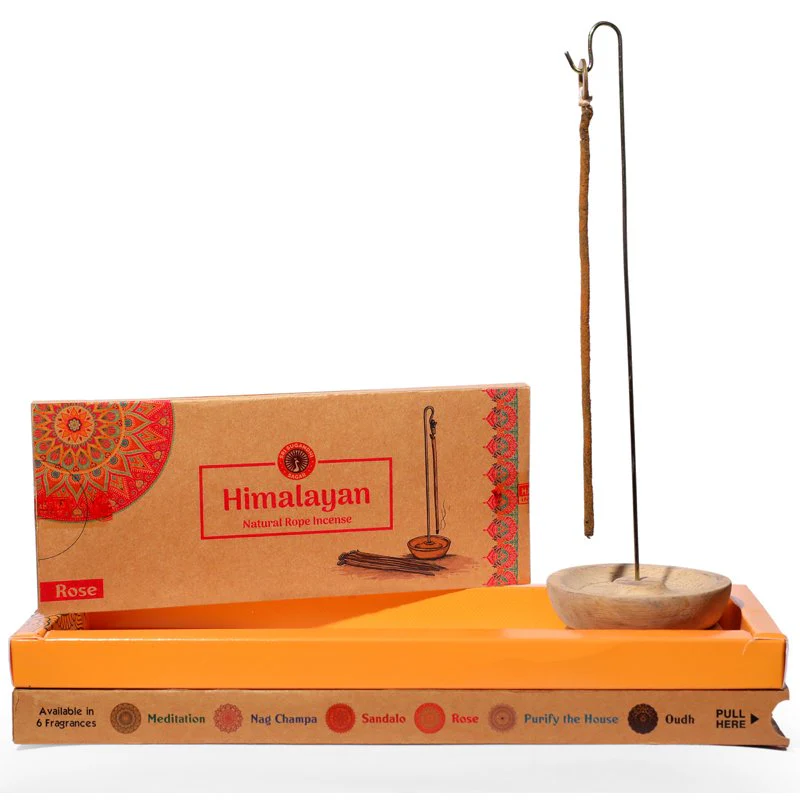Sri Sugandhi Himalayan Hand Crafted Thread Incense With Wooden Stand, Please Choose Your Fragrance