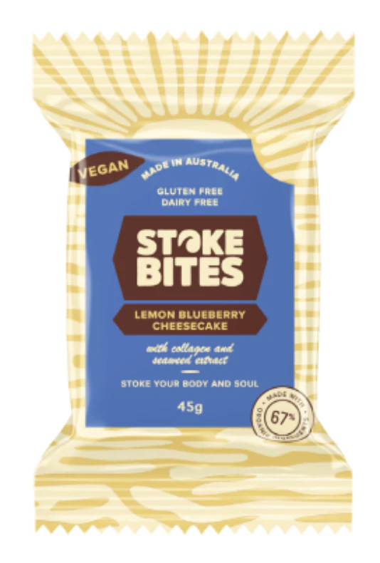 Stoke Bites Blueberry Lemon Cheesecake 45g, With Seaweed Extract