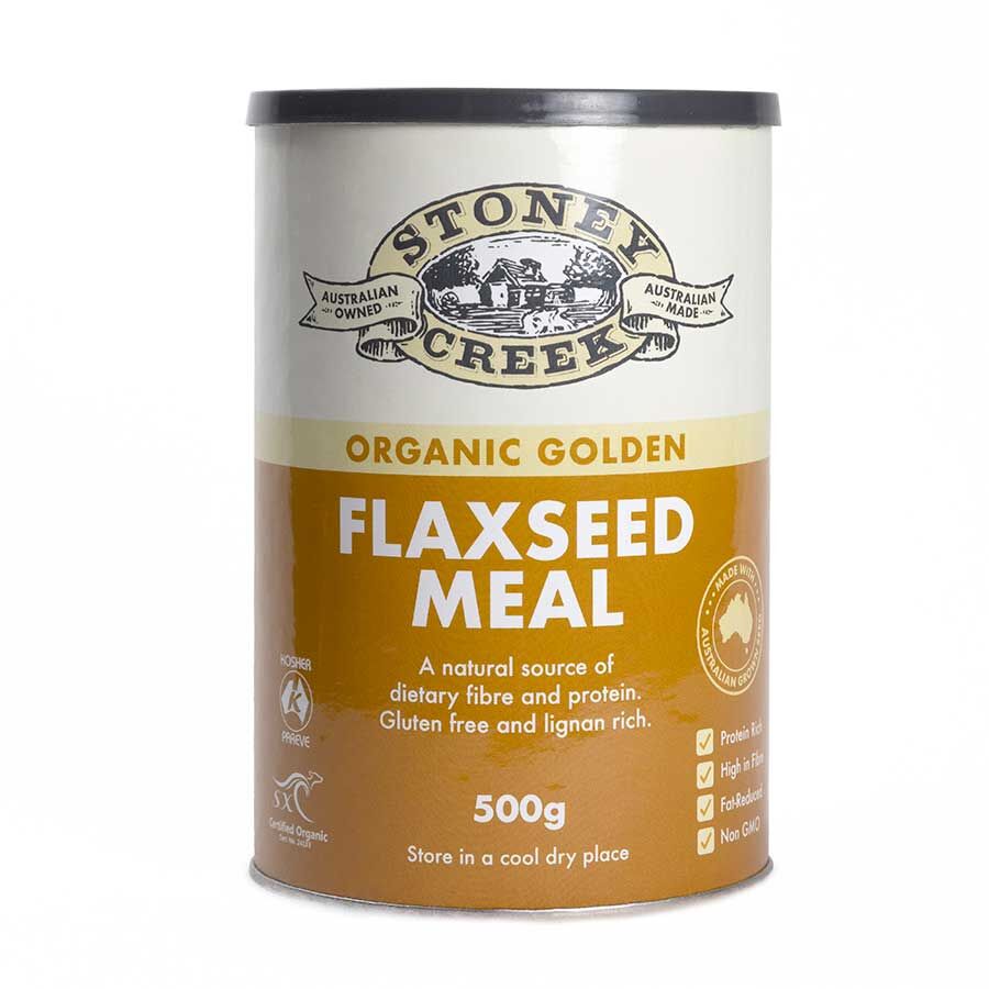 Stoney Creek Certified Organic Golden Flaxseed Meal 500g (Tin) Or 1Kg (Bag), Gluten Free & High Fibre