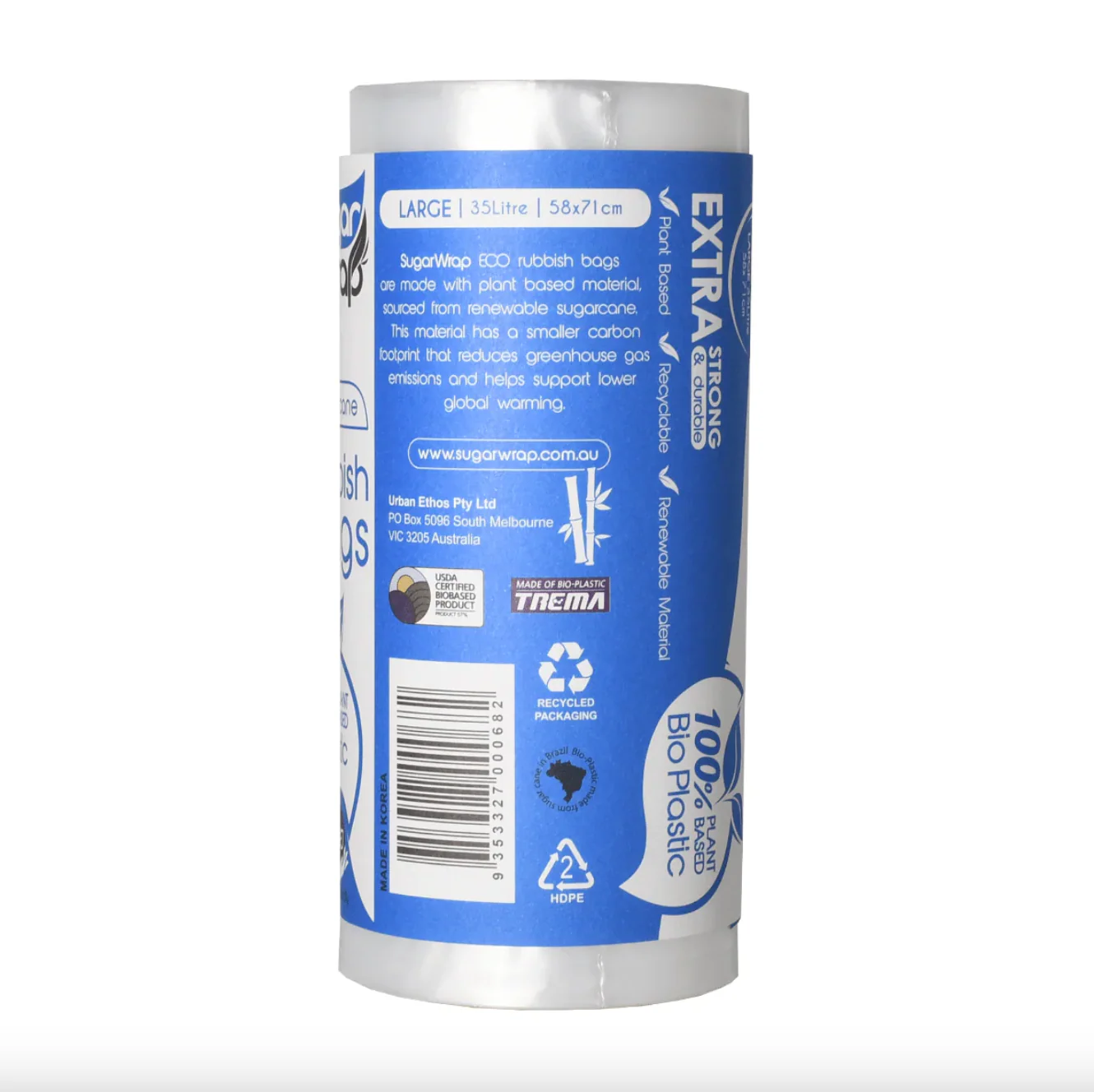 SugarWrap Eco Rubbish Bags Large 35L 20pk,  Made From Sugarcane Extra Strong & Durable - Image 3