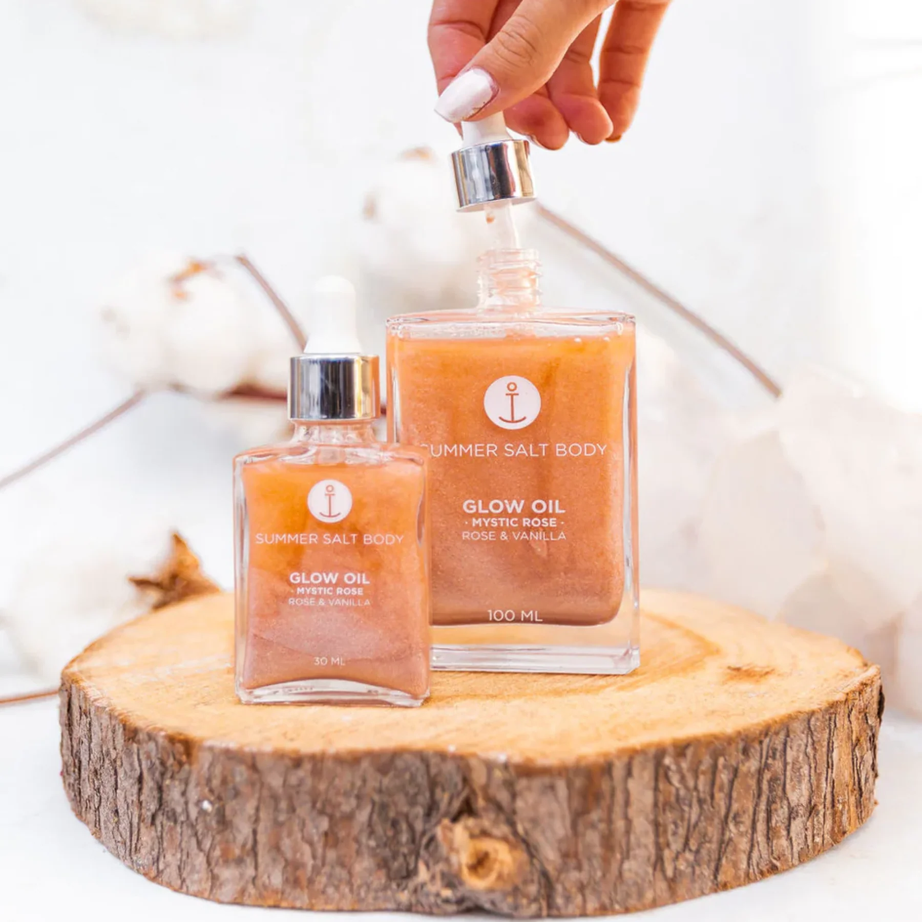 Summer Salt Body Glow Oil 30mL Or 100mL, Mystic Rose & Vanilla Fragrance - Image 4