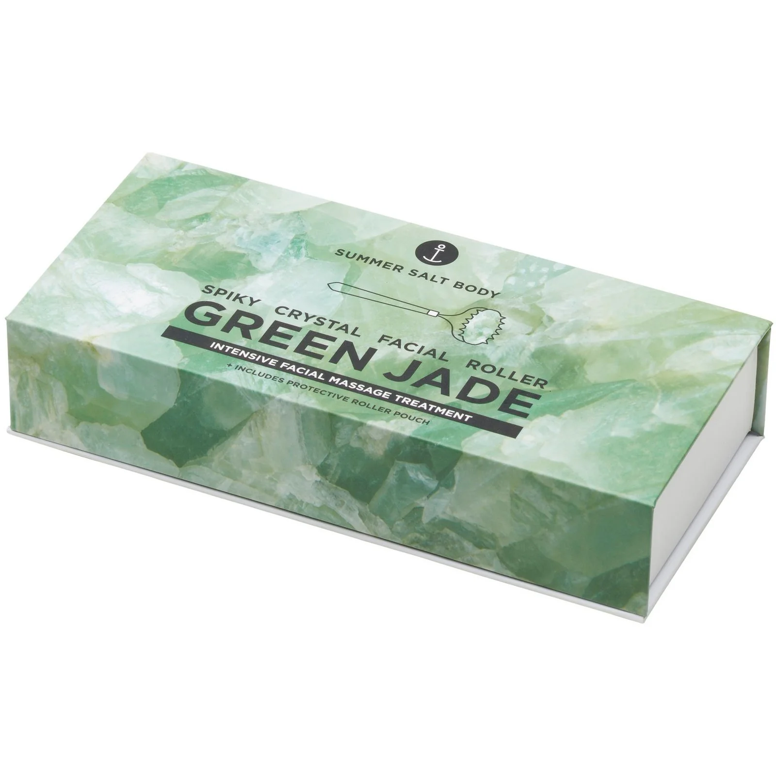 Summer Salt Body Facial Roller, Green Jade Crystal, Spiky - Image 3