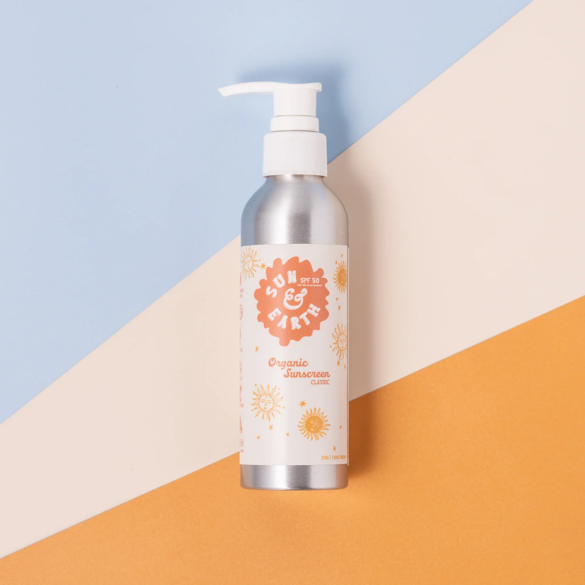Sun & Earth Organic Classic Sunscreen SPF 50 215g, Light & Non-Greasy