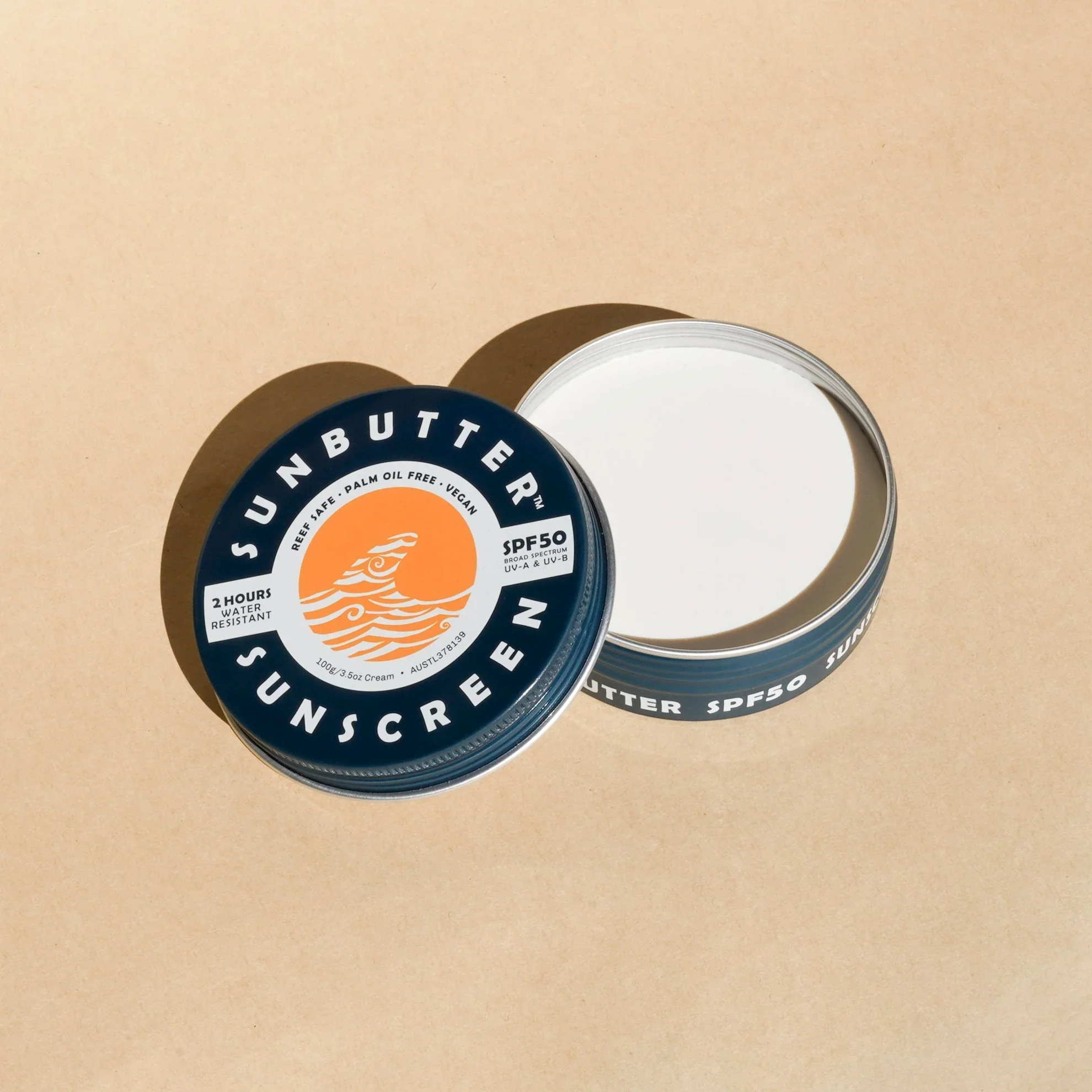 Sunbutter Skincare Sunscreen SPF50 100g, Water Resistant Reef Safe Sunscreen - Image 2