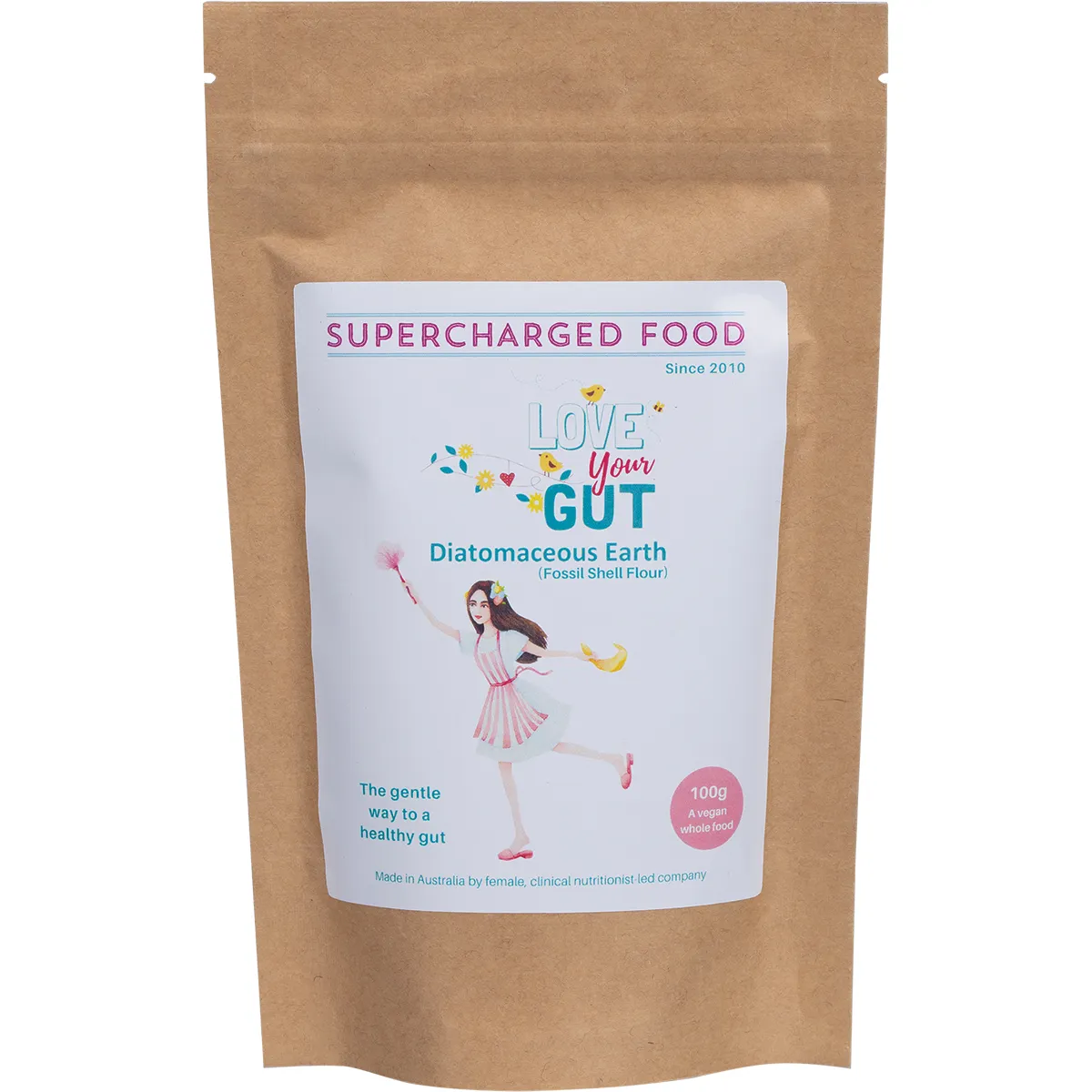 Supercharged Food Love Your Gut Diatomaceous Earth 100g Or 250g, A Gentle Way To A Healthy Gut - Image 2