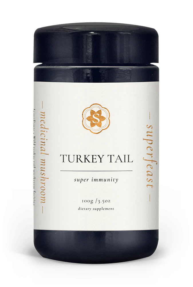 SuperFeast Medicinal Mushrooms Turkey Tail 100g, For Liver Function & Qi