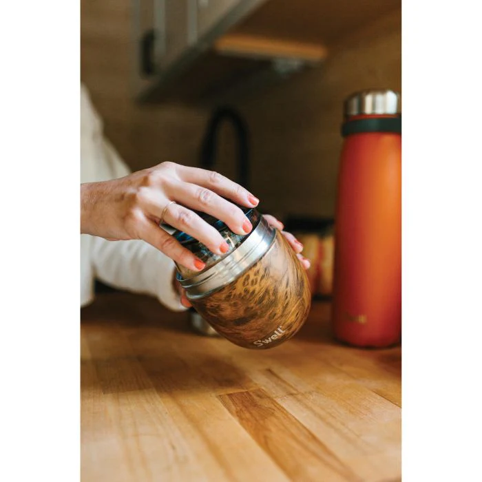 S'well Eats Insulated Stainless Steel Bowl 21.5oz | 636mL With Added Prep Bowl 14oz | 414mL, Teakwood Design - Image 5