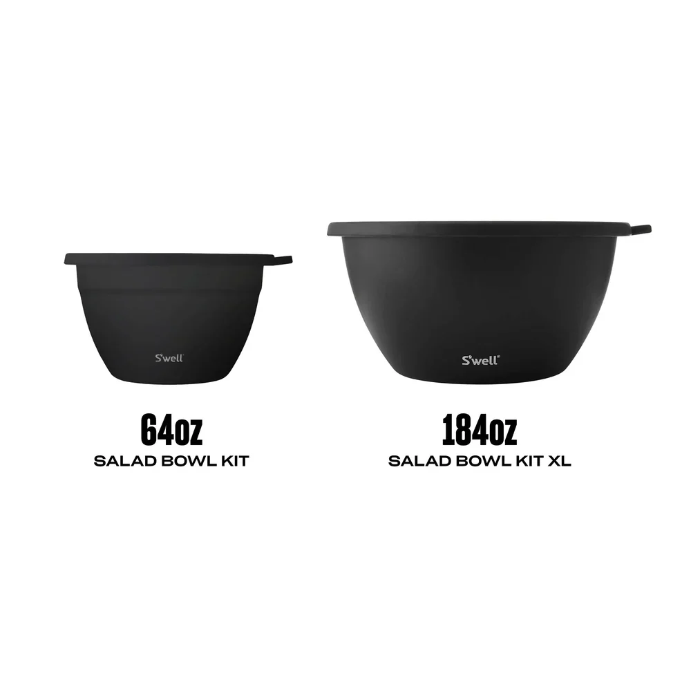 S'well Leakproof Salad Bowl Kit 64oz | 1.9L, Teakwood Design - Image 7