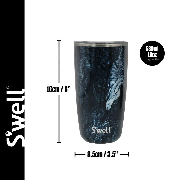 S'well Tumbler With Lid 18oz | 530mL, Azurite Marble Design - Image 5