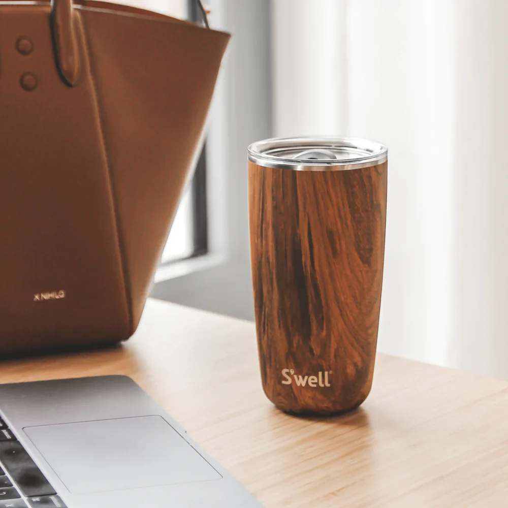 S'well Tumbler With Lid 18oz | 530mL, Teakwood Design