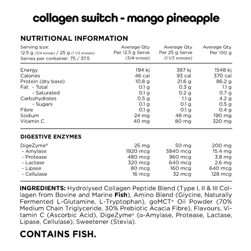 Switch Nutrition Collagen Switch 250g, Mango Pineapple - Image 3