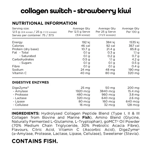 Switch Nutrition Collagen Switch 250g, Strawberry Kiwi - Image 3