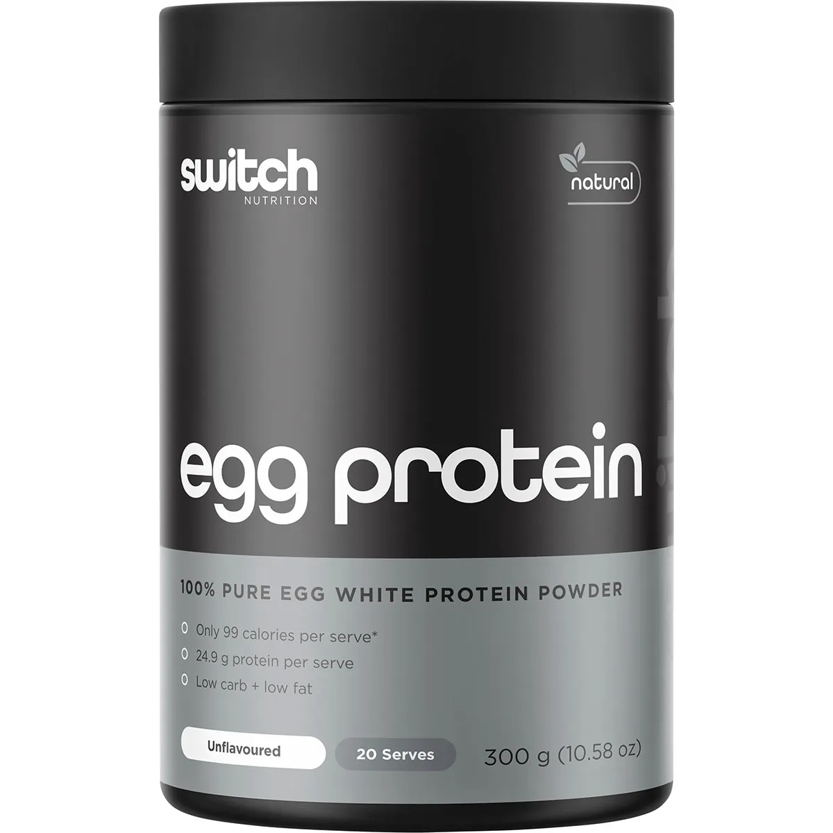 Switch Nutrition Egg White Protein Powder Unflavoured 300g (20 Serves)
