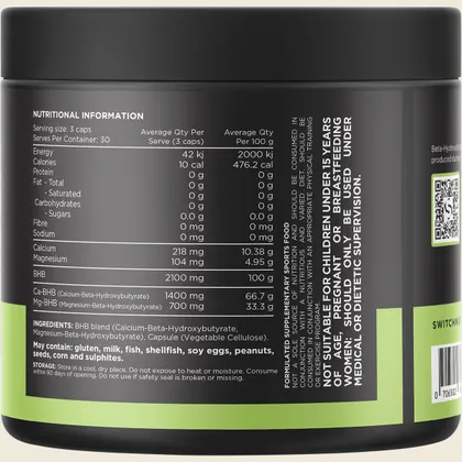 Switch Nutrition BHB Beta-Hydroxybutyrate 90 Capsules, Metabolic Mode - Image 2
