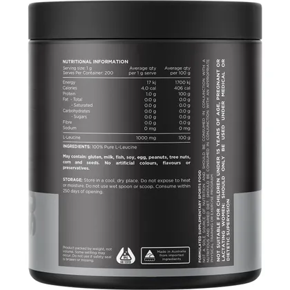 Switch Nutrition Leucine 100% Pure L-Leucine Unflavoured 200g (200 Serves) - Image 2