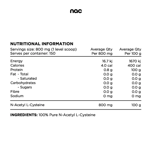 Switch Nutrition N-Acetyl L-Cystine 120g, Unflavoured {Powerful Antioxidant} - Image 2