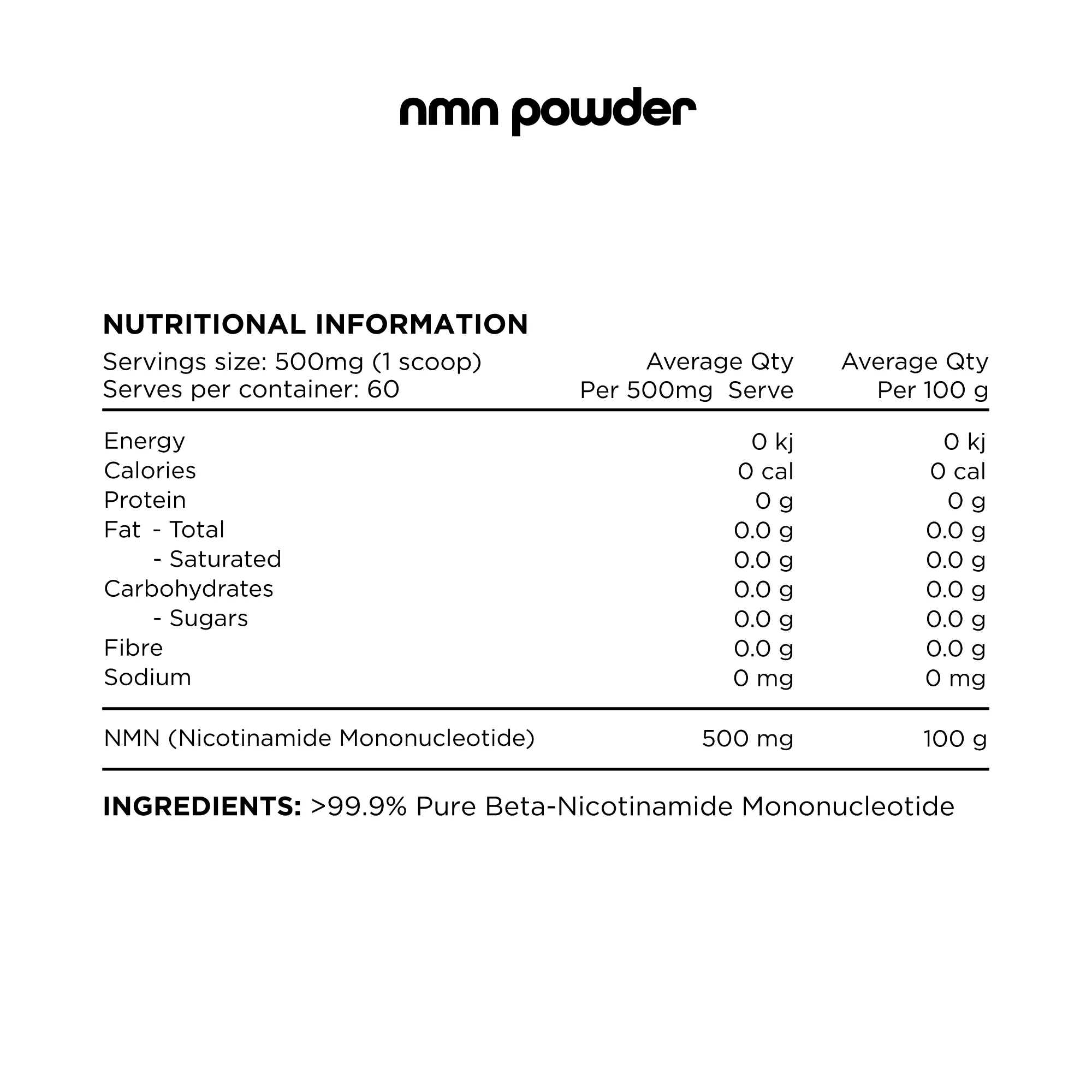 Switch Nutrition NMN 30g, Pure Nicotinamide Mononucleotide Powder - Image 2