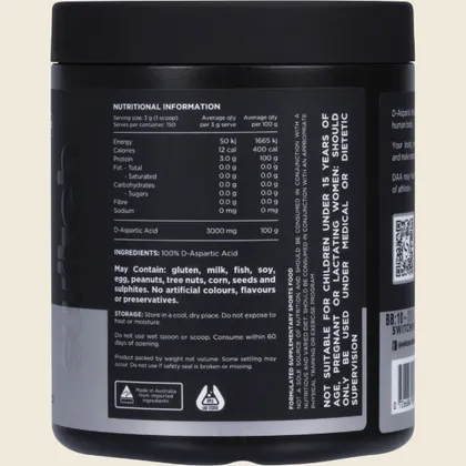 Switch Nutrition Pure D-Aspartic Acid (DAA) Unflavoured 150g, Daily Performance Edge - Image 2