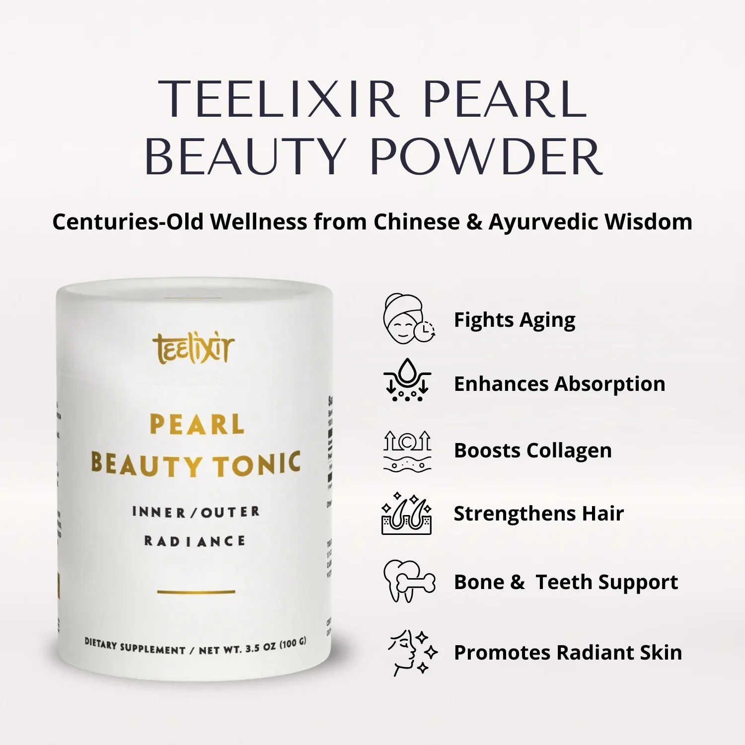 Teelixir Pearl Beauty Tonic 50g Or 100g, For Inner & Outer Radiance
