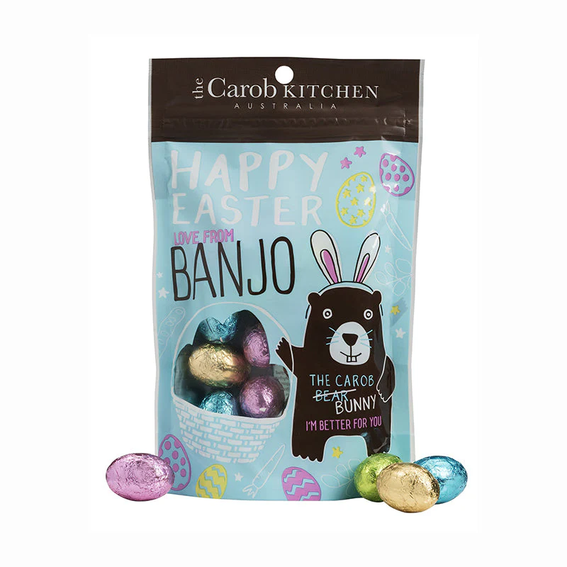 The Carob Kitchen Banjo The Carob Bunny Mini Egg Gift Bag 140g, Made In Australia - Image 2