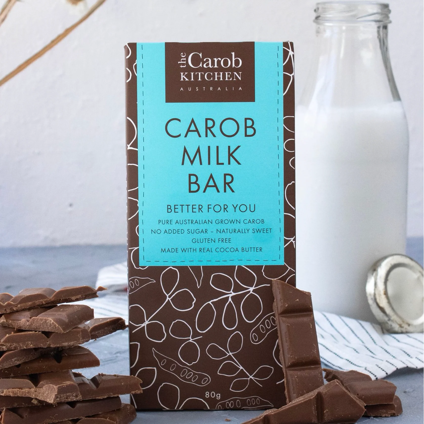 The Carob Kitchen Carob Bar 80g, Milk Original Flavour - Image 3